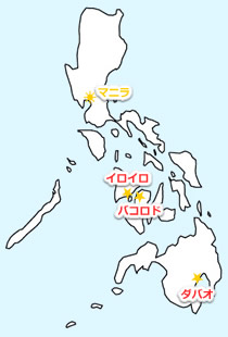 フィリピンとイロイロ・バコロドの地図